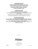 Preview for 13 page of Haier HHX6030BQ User Manual