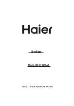 Preview for 1 page of Haier HIS-X76SWA1 Installation Manual/User Manual