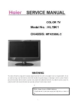 Предварительный просмотр 1 страницы Haier HL19K1 - K-Series - 19" LCD TV Service Manual