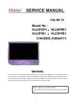 Preview for 1 page of Haier HL22FEP1 Servise Manual