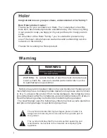 Preview for 2 page of Haier HL37S - 37" LCD TV Owner'S Manual