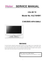 Preview for 1 page of Haier HLC19KW1 - K-Series - 19" LCD TV Service Manual