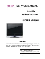Предварительный просмотр 1 страницы Haier HLC19R1 - 19" LCD TV Service Manual