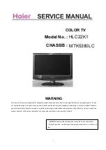 Предварительный просмотр 1 страницы Haier HLC22K1 - K-Series - 22" LCD TV Servise Manual