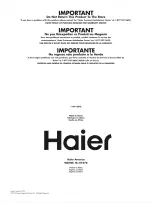 Preview for 32 page of Haier HM50E Use & Care Manual