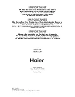 Preview for 76 page of Haier HMV1630DBBB Installation Manual