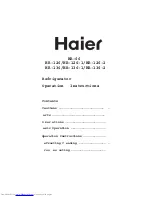 Preview for 1 page of Haier HR-126 Operation Instructions Manual