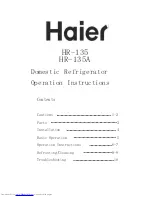 Preview for 1 page of Haier HR-135 Operation Instructions Manual