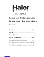 Предварительный просмотр 1 страницы Haier HR-135A Operation Instructions Manual