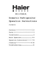 Haier HR-135AR/A Operation Instructions Manual preview