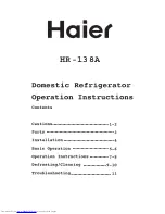 Preview for 1 page of Haier HR-138A Operation Instructions Manual