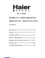 Preview for 1 page of Haier HR-138AR Operation Instructions Manual