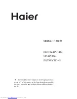 Haier HR-180T1 Operating Instructions Manual preview