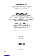 Preview for 44 page of Haier HRB10N2 Installation And User Manual