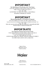 Предварительный просмотр 60 страницы Haier HRC2736BW Installation And User Manual