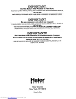 Preview for 16 page of Haier HRF 14 User Manual