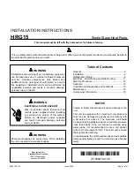 Предварительный просмотр 1 страницы Haier HRG15 Installation Instructions Manual