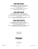 Preview for 48 page of Haier HRQ16N3 Installation And User Manual