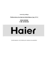 Preview for 1 page of Haier HSB-2390EG Instructions For Use Manual