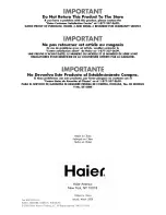 Preview for 24 page of Haier HSB03VS - 2.7 Cu Ft Compact User Manual