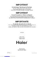 Preview for 11 page of Haier HSP04WND User Manual