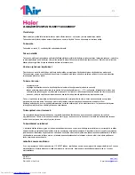 Предварительный просмотр 2 страницы Haier HSU-09HVD03/R2 - annexe 2 (Finnish) Manual