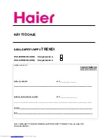 Haier HSU-09RR03-R2 (Finnish) Kayttoohje preview