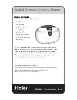 Preview for 1 page of Haier HU335W Instructions Manual