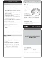 Preview for 1 page of Haier HU380S Instructions