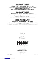 Haier HUF138EA User Manual preview