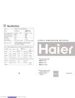 Предварительный просмотр 1 страницы Haier HWMP60-118 User Manual