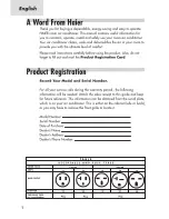 Preview for 2 page of Haier HWS08XH7 - Cool Heat Window Air Conditioner/Heat... User Manual