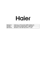 Preview for 1 page of Haier I-Link HADG6DS2XWIFI Installation And User Manual