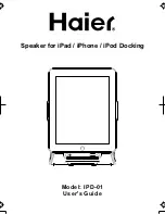 Preview for 1 page of Haier IPD-01 User Manual