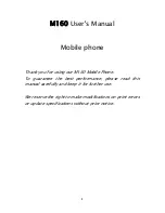 Preview for 1 page of Haier M160 User Manual