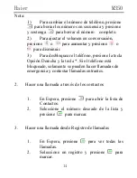 Предварительный просмотр 14 страницы Haier M350 (Spanish) Manual Del Usuario