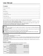 Preview for 2 page of Haier MVAH018MV2AA Operation & Installation Manual