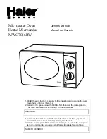 Предварительный просмотр 2 страницы Haier MWG7036RW Owner'S Manual