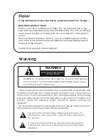 Preview for 2 page of Haier P42V6-A8K Owner'S Manual