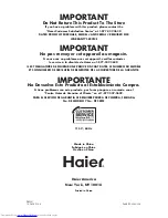 Preview for 116 page of Haier PBFS21 Series User Manual