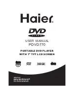 Haier PDVD770 User Manual preview