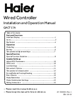Haier QACT17A Installation And Operation Manual preview