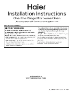 Haier QVM7167 Installation Instructions Manual preview