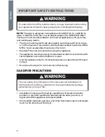 Preview for 3 page of Haier RDE350AW - 6.5 Cu. Ft. Electric Dryer User Manual