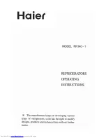 Haier RR140-1 User Manual preview