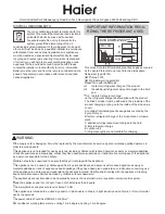 Preview for 2 page of Haier Smart PowerABH071H1ERG Operation And Installation Manual