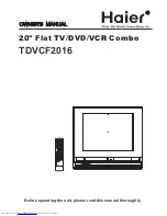 Предварительный просмотр 1 страницы Haier TDVCF2016 Owner'S Manual