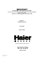 Preview for 13 page of Haier TN201AUV User Manual