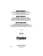 Preview for 1 page of Haier TST1000 User Manual