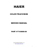 Предварительный просмотр 1 страницы Haier TV-8888-09 Service Manual